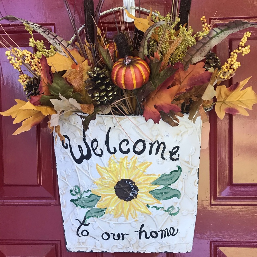 Wall Pocket - Sunflower, Welcome to Our Home